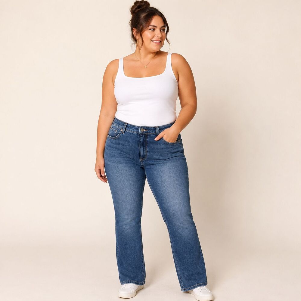 Jag Jeans Women's Size 16W Stretch Straight Leg Blue Denim Jeans Mid Rise